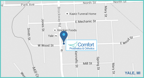 Map - Comfort Prosthetics Orthotics - Yale, MI